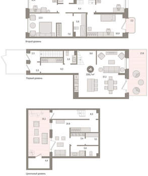 4-к квартира, сданный дом, 226м2, 2/11 этаж
