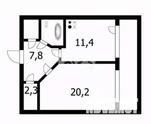 1-к квартира, вторичка, 46м2, 6/11 этаж