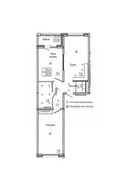 2-к квартира, вторичка, 65м2, 5/14 этаж