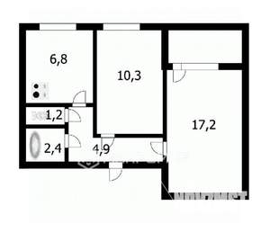 2-к квартира, вторичка, 43м2, 5/9 этаж