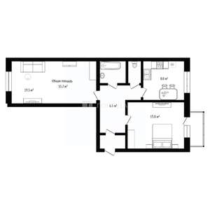 2-к квартира, вторичка, 56м2, 3/5 этаж