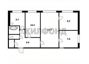 3-к квартира, вторичка, 62м2, 1/5 этаж