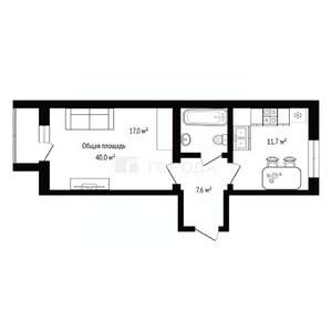 1-к квартира, вторичка, 40м2, 2/13 этаж