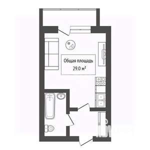 Студия квартира, вторичка, 29м2, 14/25 этаж