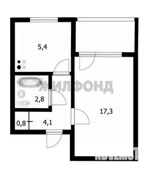 1-к квартира, вторичка, 31м2, 4/9 этаж