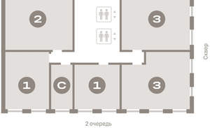 2-к квартира, вторичка, 78м2, 2/15 этаж