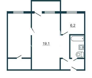 2-к квартира, вторичка, 40м2, 5/5 этаж