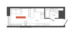 Студия квартира, вторичка, 23м2, 16/24 этаж