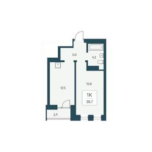 1-к квартира, вторичка, 40м2, 19/22 этаж