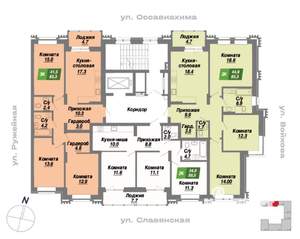 3-к квартира, строящийся дом, 83м2, 9/10 этаж