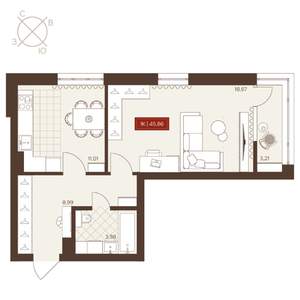 1-к квартира, вторичка, 46м2, 10/24 этаж