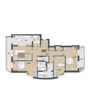 4-к квартира, строящийся дом, 145м2, 23/25 этаж