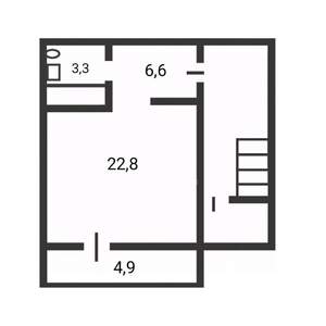 Студия квартира, вторичка, 33м2, 3/3 этаж