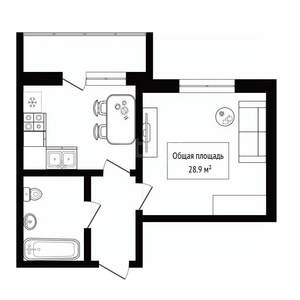 1-к квартира, вторичка, 29м2, 10/18 этаж