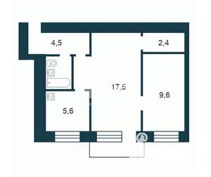 2-к квартира, вторичка, 44м2, 3/5 этаж