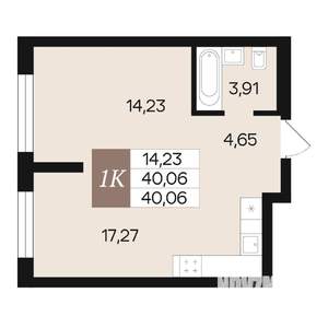 1-к квартира, вторичка, 40м2, 3/10 этаж