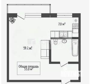 1-к квартира, вторичка, 33м2, 9/9 этаж