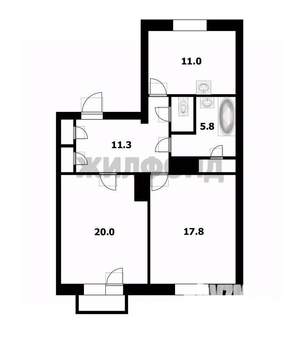 2-к квартира, вторичка, 70м2, 5/5 этаж