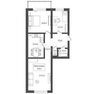 3-к квартира, вторичка, 87м2, 1/10 этаж