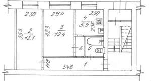 2-к квартира, вторичка, 42м2, 1/5 этаж