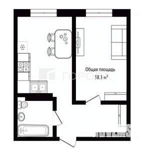 1-к квартира, вторичка, 38м2, 4/17 этаж