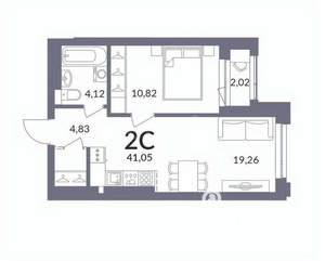 2-к квартира, вторичка, 41м2, 2/31 этаж