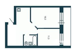 1-к квартира, вторичка, 41м2, 10/16 этаж