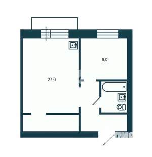 2-к квартира, вторичка, 45м2, 7/10 этаж
