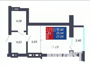 Студия квартира, вторичка, 26м2, 25/25 этаж