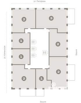 2-к квартира, вторичка, 108м2, 3/30 этаж