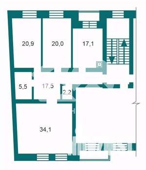 3-к квартира, вторичка, 117м2, 4/4 этаж