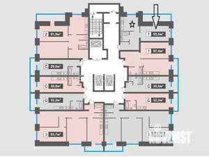 2-к квартира, вторичка, 55м2, 5/20 этаж