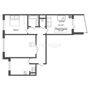 3-к квартира, вторичка, 25м2, 4/9 этаж