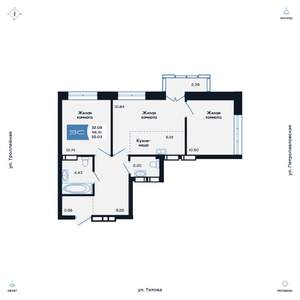 3-к квартира, вторичка, 55м2, 15/25 этаж