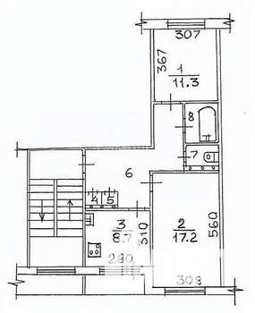 2-к квартира, вторичка, 53м2, 3/5 этаж
