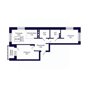 3-к квартира, вторичка, 63м2, 11/11 этаж
