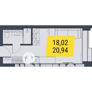 Студия квартира, вторичка, 21м2, 19/29 этаж