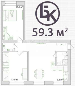 3-к квартира, вторичка, 60м2, 2/5 этаж