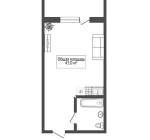 1-к квартира, вторичка, 43м2, 1/9 этаж