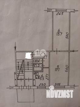 2-к квартира, вторичка, 43м2, 1/5 этаж