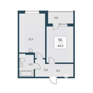 1-к квартира, вторичка, 45м2, 10/17 этаж
