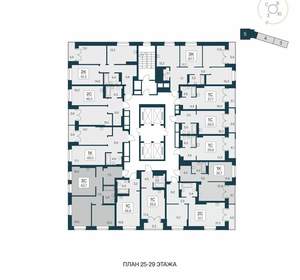 3-к квартира, вторичка, 63м2, 29/30 этаж