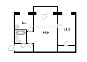 2-к квартира, вторичка, 45м2, 4/4 этаж