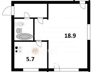 1-к квартира, вторичка, 30м2, 1/5 этаж