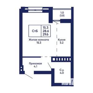 Студия квартира, вторичка, 30м2, 6/14 этаж
