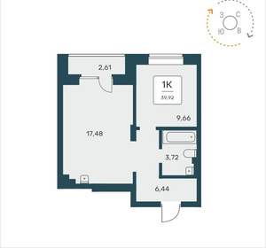 1-к квартира, вторичка, 40м2, 18/25 этаж