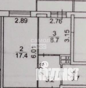 1-к квартира, вторичка, 37м2, 2/17 этаж
