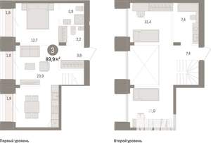 3-к квартира, вторичка, 90м2, 15/15 этаж