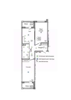 2-к квартира, вторичка, 67м2, 2/14 этаж