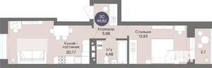 2-к квартира, вторичка, 47м2, 4/15 этаж